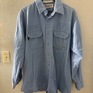 Men's Workwear Blue Button-Up‎ FR Shirt XL